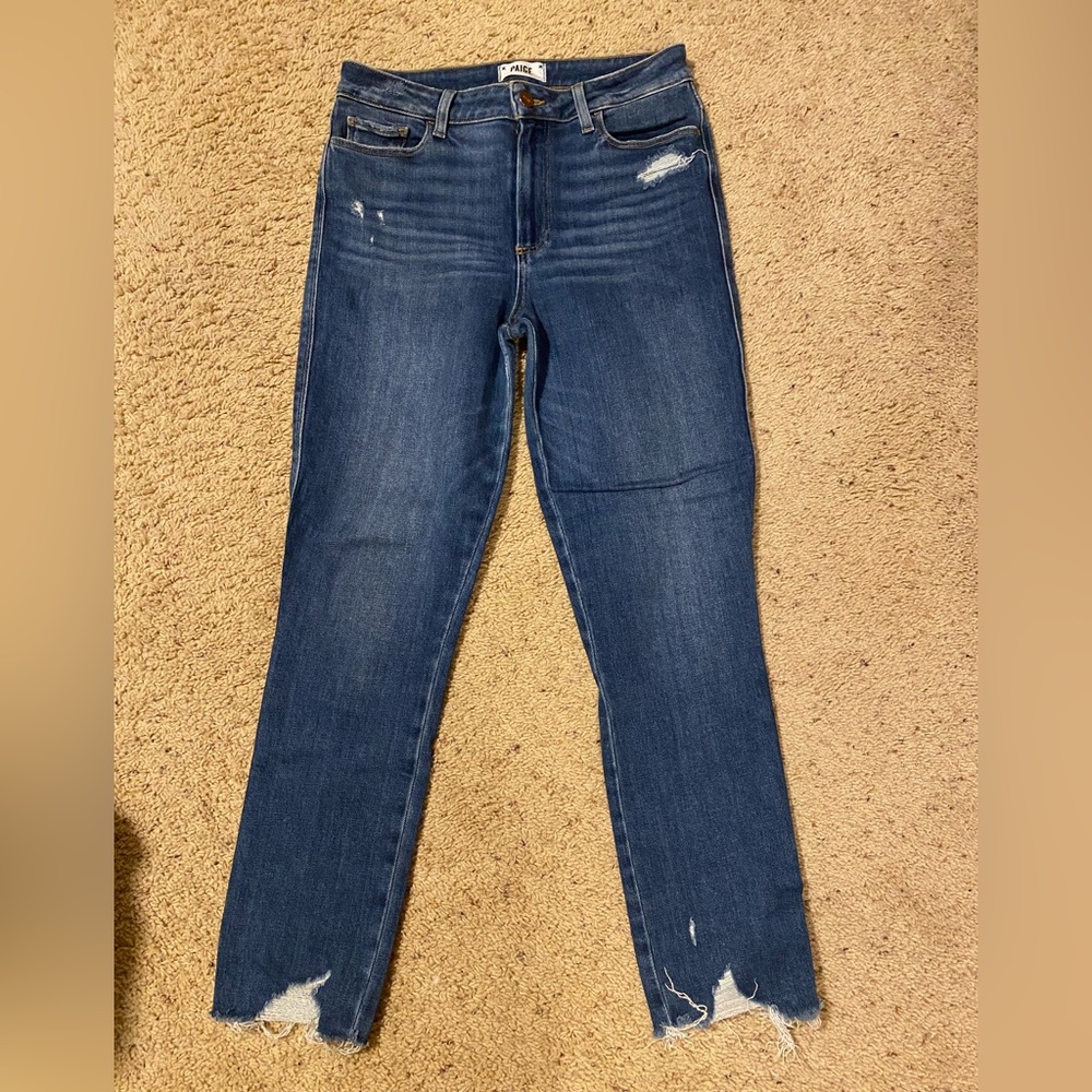 PAIGE Hoxton ankle skinny jeans.